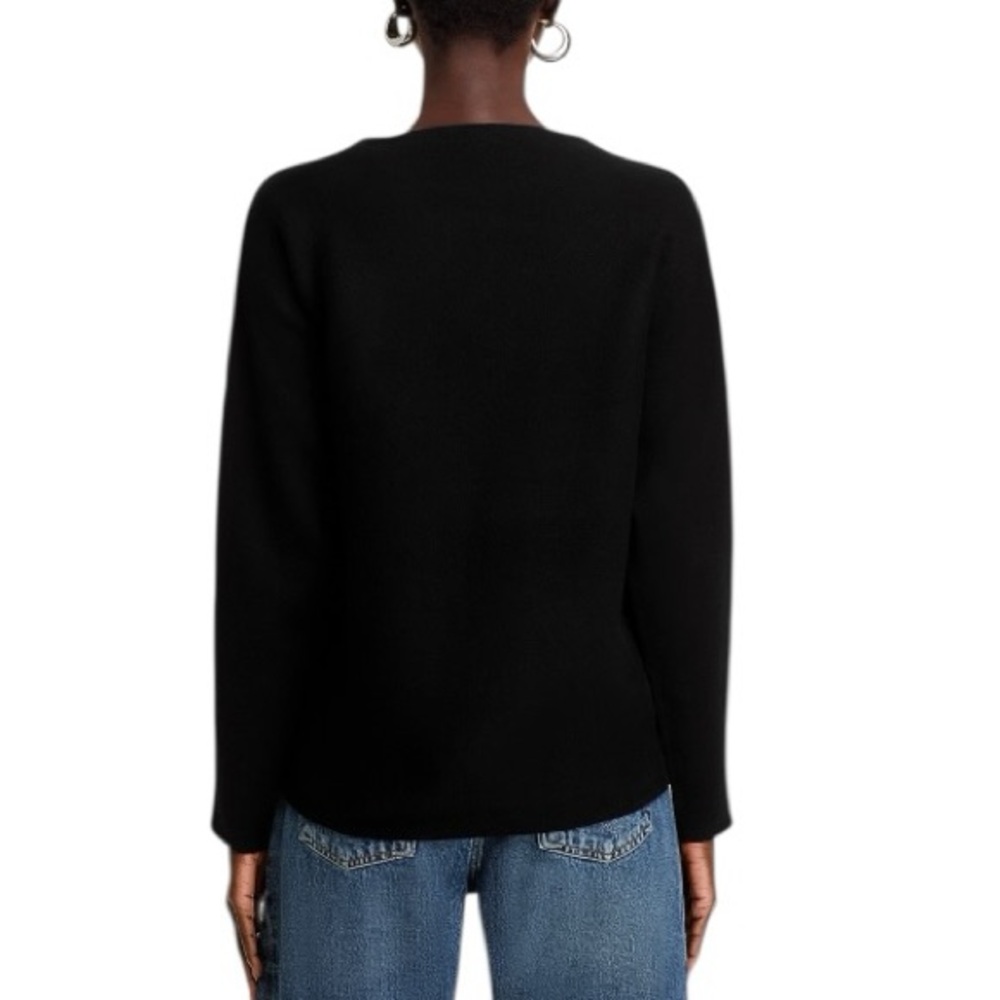 Sioni Star Print High Neck Dolma Sleeve Sweater in Black Size Medium - Picture 3 of 10